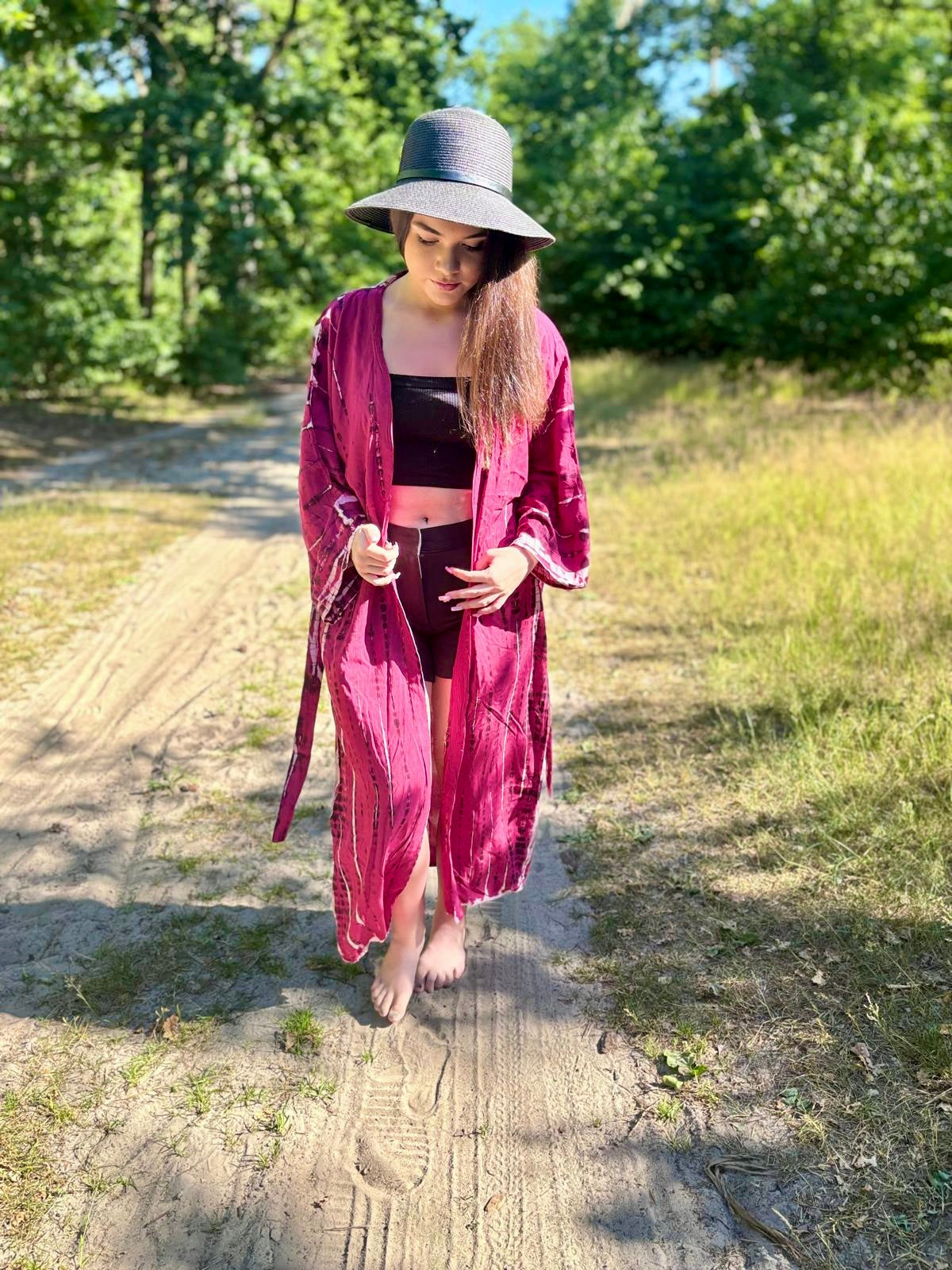Fuchsia Flame Kimono
